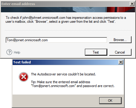 Test failed warning.