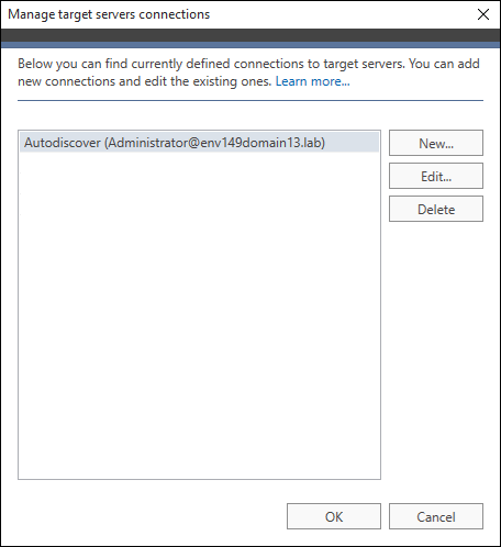 Exchange Migration - manage target connections