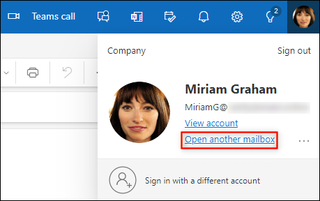 Accessing another mailbox in OWA.