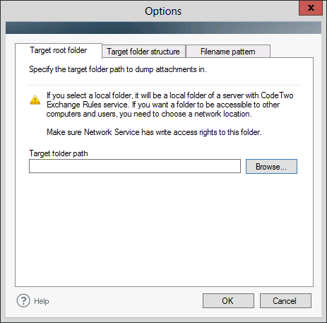 ER Pro 2.x - target root folder.