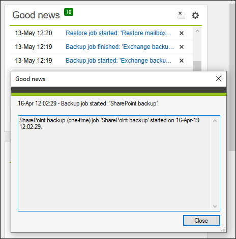 Backup Storage good news