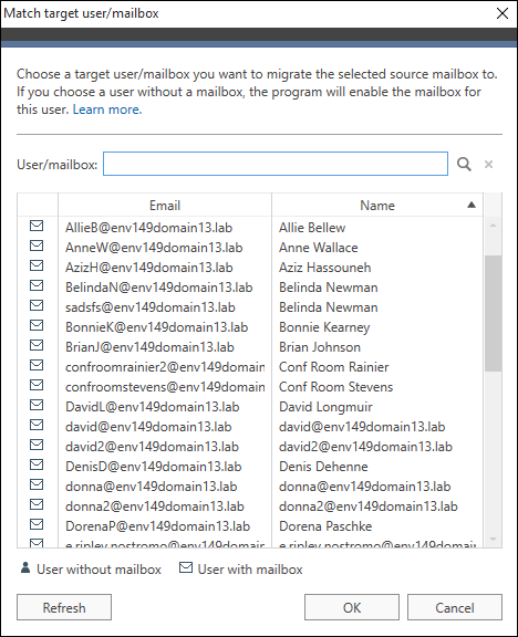 Migratory-Match target user window