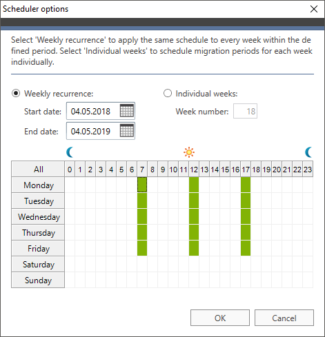 Exchange Migration - Reports scheduler options