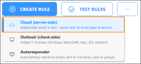 Creating a new cloud (server-side) signature rule.