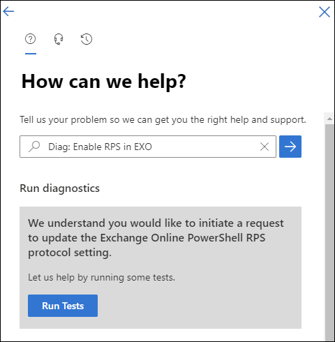 Running the tests to check the current RPS status for your tenant.
