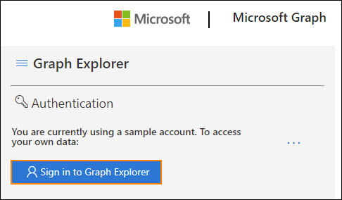 Signing in to Graph Explorer.