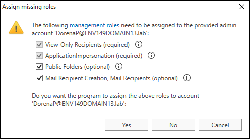 Exmigr troubleshooting View-Only Reci assign roles