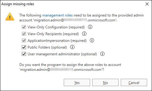 Office 365 Migration target connection wizard 2