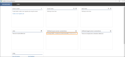 Defined source server connections.