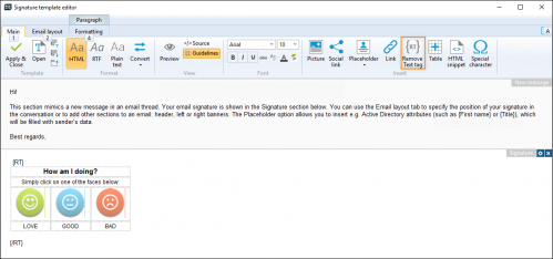 Adding remove text tags.