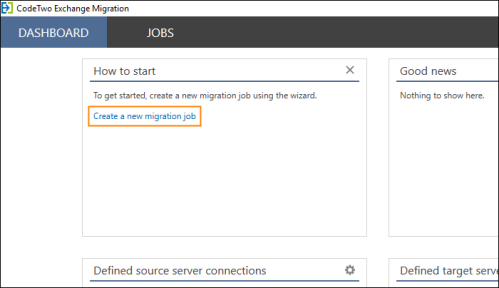 Creating a new migration job.