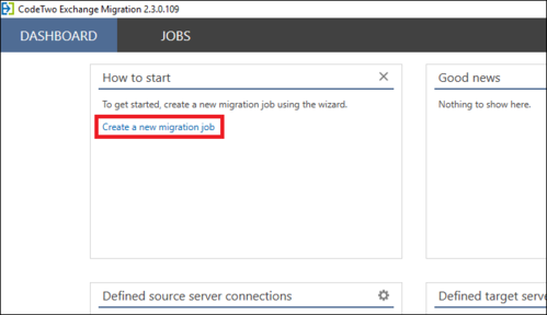 Exchange Migration - new migration job