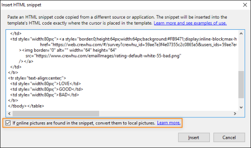 Inserting the CrewHu snippet.