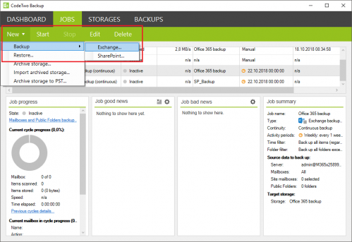 Backup quick guide new backup job