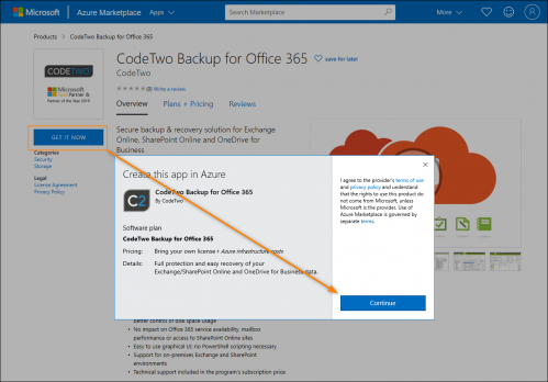 Backup - Install - Azure Marketplace