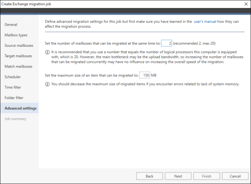 Advanced settings.
