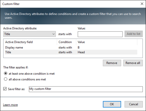 Active Directory Photos - custom filter settings