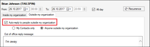 OOOM outside my organization