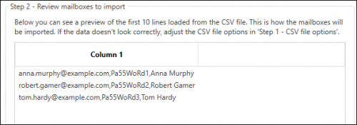 Exchange Migration - imported CSV file Notepad