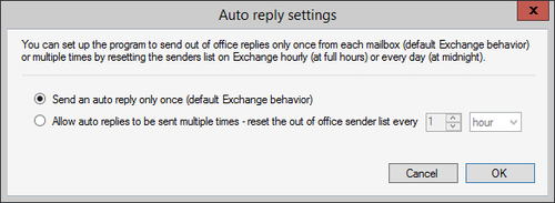OOOM - Default auto reply settings.