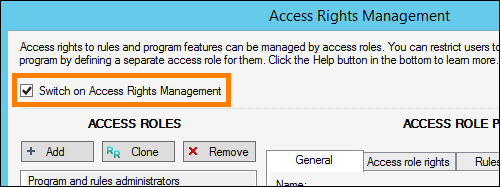 How to turn on Access Rights Management.