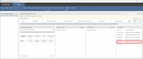 Office 365 Migration Scheduler summary
