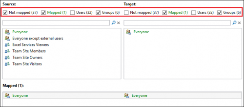 Backup mapping filters