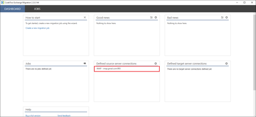 Exchange Migration defined source IMAP connection