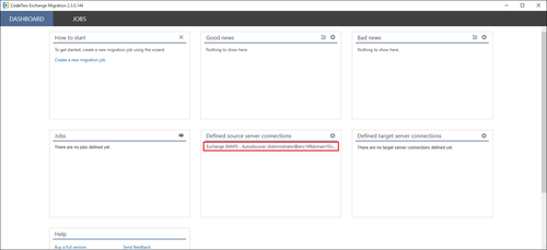 Exchange Migration defined source MAPI connection
