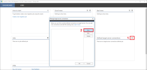 Office 365 Migration new target connection