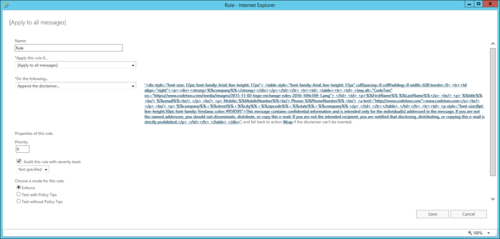 Exchange Rules Pro Profiling Exch transport rule