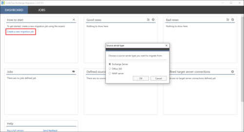 Exchange Migration - new source connection