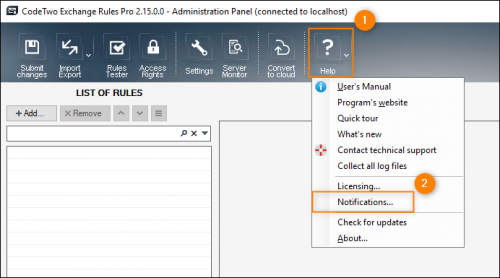 How to open the notification settings.