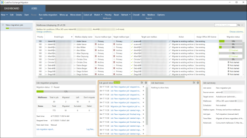 Alert notifications shown on the Jobs tab.