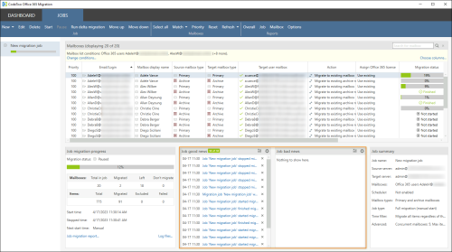Alert notifications shown on the Jobs tab.