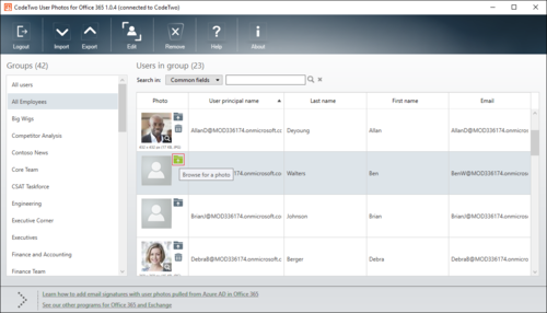 Adding a photo to an Office 365 user.