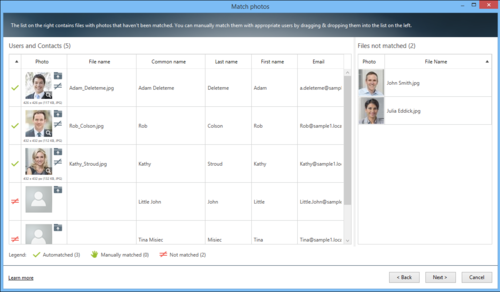 Active Directory Photos - automatching - results