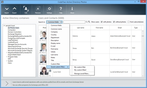 Active Directory Photos - manage custom filters