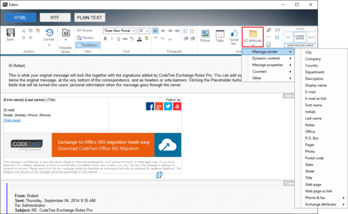 Editor - AD attributes button ER Pro