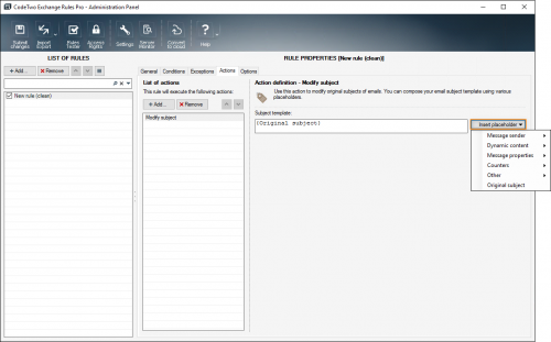 Replacing the subject with AD variables.