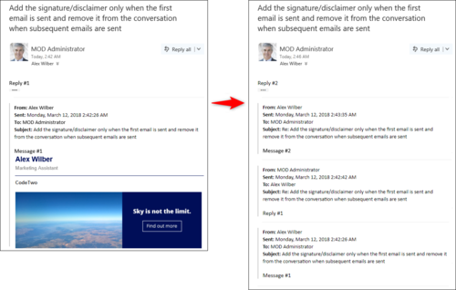 Editor - ER add sign 1st email remove next replies