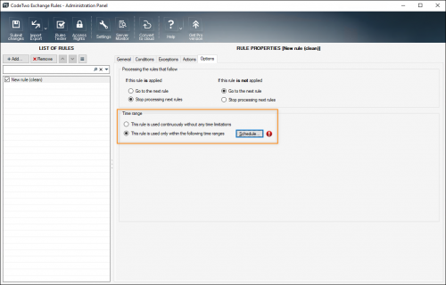 Opening Scheduler configuration window.