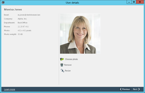 Active Directory Photos - user details