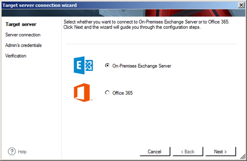 Choosing server type connection.
