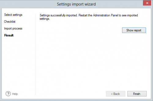 Opening the Import status report.