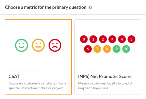 Choosing the customer satisfaction survey type.