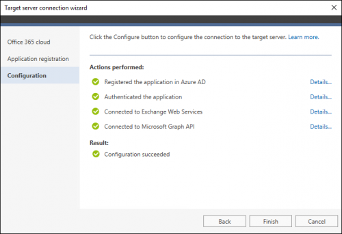 O365 Migration target connection config v3.2