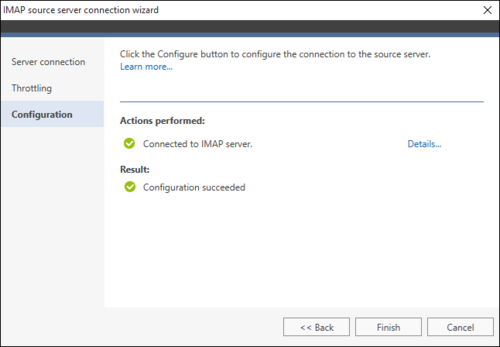 Exchange Migration IMAP source wizard 3