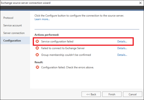Office 365 Migration source wizard failure 1