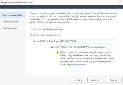 Exmigr troubleshooting domain name vs IP